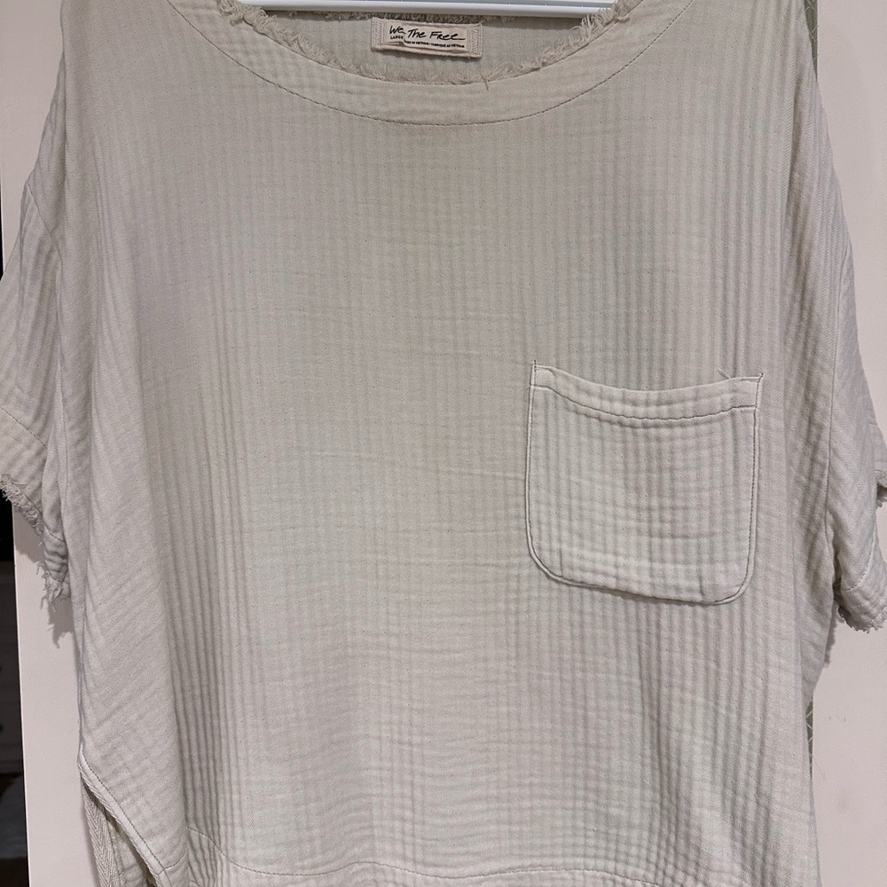 We The Free Cream Boxy Ribbed T-Shirt